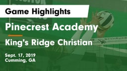 Pinecrest Academy  vs King's Ridge Christian Game Highlights - Sept. 17, 2019