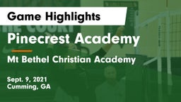 Pinecrest Academy  vs Mt Bethel Christian Academy Game Highlights - Sept. 9, 2021