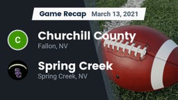 Recap: Churchill County  vs. Spring Creek  2021