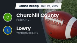 Recap: Churchill County  vs. Lowry  2022