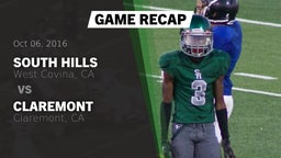Recap: South Hills  vs. Claremont  2016