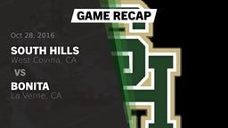 Recap: South Hills  vs. Bonita  2016