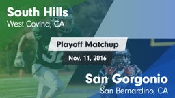 Matchup: South Hills vs. San Gorgonio  2016
