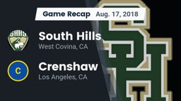 Recap: South Hills  vs. Crenshaw  2018