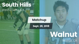 Matchup: South Hills vs. Walnut  2018