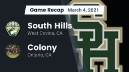 Recap: South Hills  vs. Colony  2021