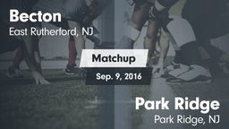 Matchup: Becton vs. Park Ridge  2016