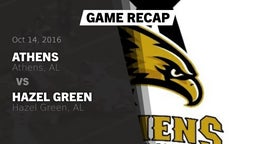 Recap: Athens  vs. Hazel Green  2016