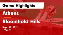 Athens  vs Bloomfield Hills Game Highlights - Sept. 12, 2019