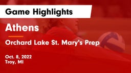 Athens  vs Orchard Lake St. Mary's Prep Game Highlights - Oct. 8, 2022