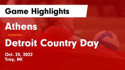 Athens  vs Detroit Country Day  Game Highlights - Oct. 25, 2022