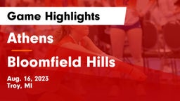 Athens  vs Bloomfield Hills  Game Highlights - Aug. 16, 2023