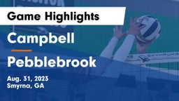 Campbell  vs Pebblebrook  Game Highlights - Aug. 31, 2023