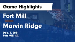 Fort Mill  vs Marvin Ridge  Game Highlights - Dec. 3, 2021