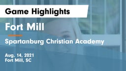 Fort Mill  vs Spartanburg Christian Academy Game Highlights - Aug. 14, 2021