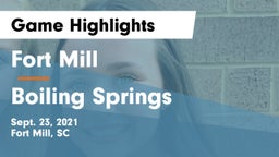 Fort Mill  vs Boiling Springs  Game Highlights - Sept. 23, 2021