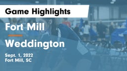 Fort Mill  vs Weddington  Game Highlights - Sept. 1, 2022