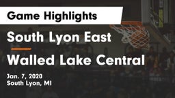 South Lyon East  vs Walled Lake Central  Game Highlights - Jan. 7, 2020