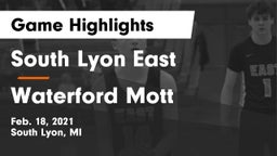 South Lyon East  vs Waterford Mott Game Highlights - Feb. 18, 2021