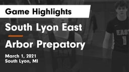 South Lyon East  vs Arbor Prepatory Game Highlights - March 1, 2021