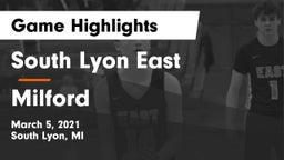 South Lyon East  vs Milford  Game Highlights - March 5, 2021