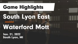 South Lyon East  vs Waterford Mott Game Highlights - Jan. 21, 2022
