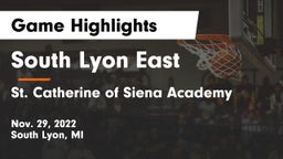 South Lyon East  vs St. Catherine of Siena Academy  Game Highlights - Nov. 29, 2022