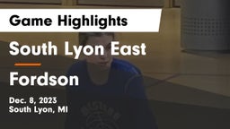 South Lyon East  vs Fordson  Game Highlights - Dec. 8, 2023