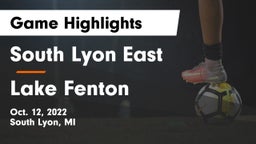 South Lyon East  vs Lake Fenton Game Highlights - Oct. 12, 2022