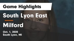 South Lyon East  vs Milford  Game Highlights - Oct. 1, 2020