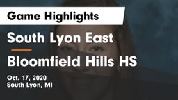 South Lyon East  vs Bloomfield Hills HS Game Highlights - Oct. 17, 2020