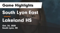 South Lyon East  vs Lakeland HS  Game Highlights - Oct. 24, 2020