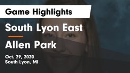 South Lyon East  vs Allen Park  Game Highlights - Oct. 29, 2020