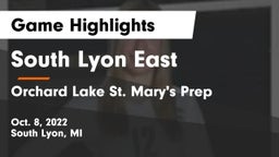 South Lyon East  vs Orchard Lake St. Mary's Prep Game Highlights - Oct. 8, 2022
