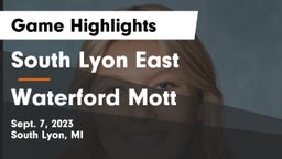 South Lyon East  vs Waterford Mott Game Highlights - Sept. 7, 2023