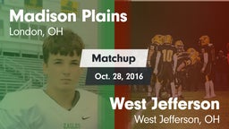 Matchup: Madison Plains vs. West Jefferson  2016