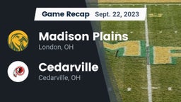 Recap: Madison Plains  vs. Cedarville  2023