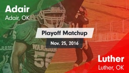 Matchup: Adair vs. Luther  2016
