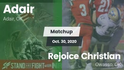 Matchup: Adair vs. Rejoice Christian  2020
