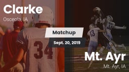 Matchup: Clarke vs. Mt. Ayr  2019