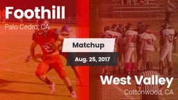 Matchup: Foothill vs. West Valley  2017