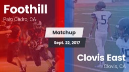 Matchup: Foothill vs. Clovis East  2017