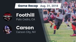 Recap: Foothill  vs. Carson  2018