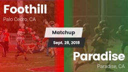 Matchup: Foothill vs. Paradise  2018
