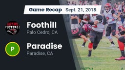 Recap: Foothill  vs. Paradise  2018