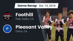 Recap: Foothill  vs. Pleasant Valley  2018
