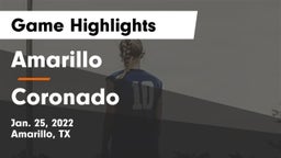 Amarillo  vs Coronado  Game Highlights - Jan. 25, 2022