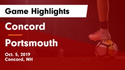 Concord  vs Portsmouth  Game Highlights - Oct. 5, 2019