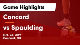 Concord  vs vs Spaulding Game Highlights - Oct. 24, 2019