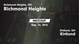 Matchup: Richmond Heights vs. Kirtland  2016